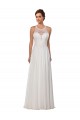 Soft Chiffon Chapel Train Illusion Neck Sheath Wedding Dress Stockport