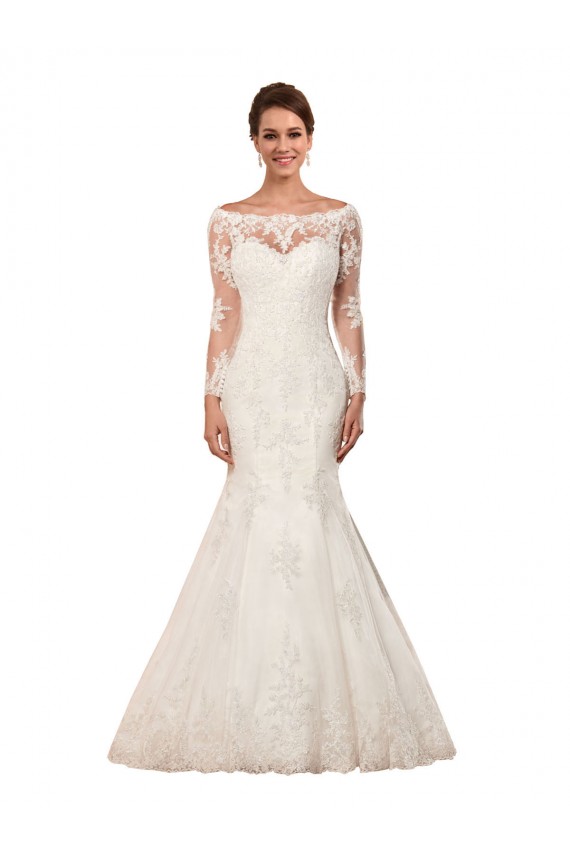 Lace Chapel Train Bateau Neck Mermaid Sexy Wedding Dress Stockport