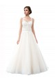 Tulle & Lace Sleeveless Illusion Neck Ivory A-Line Beach Wedding Dress Stockport