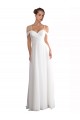 Soft Chiffon Sweep Train Off the Shoulder A-Line Beach Wedding Dress Stockport