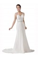 Soft Chiffon Chapel Train Sweetheart Sheath Beach Wedding Dress Stockport