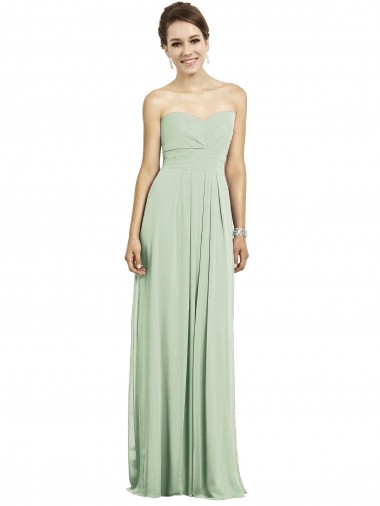 Soft Chiffon Long Sweetheart Sage A-Line Bridesmaid Dress Stockport