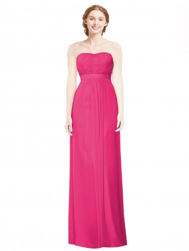 Soft Chiffon Long Strapless Azalea A-Line Bridesmaid Dress Stockport