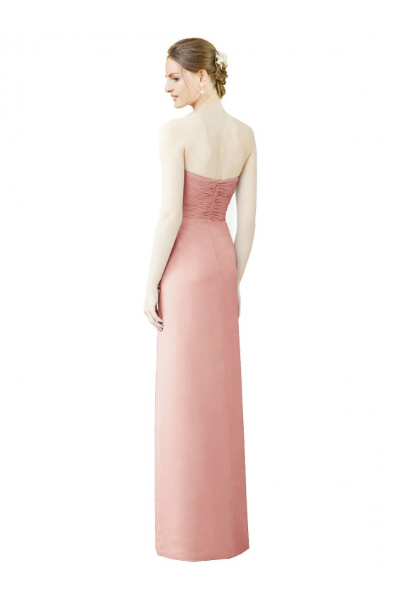 Soft Chiffon Long Sweetheart Bliss Pink A-Line High Low Bridesmaid Dress Stockport