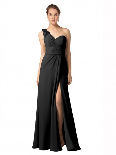 Soft Chiffon Long One Shoulder A-Line Bridesmaid Dress / Formal Dress Stockport
