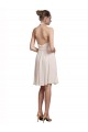 Soft Chiffon Knee Length Halter Neck Cream Pink A-Line Bridesmaid Dress Stockport