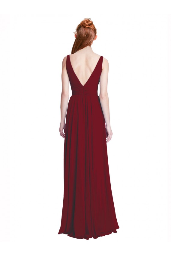 Chiffon Long V-Neck A-Line Bridesmaid Dress / Evening Gowns Stockport
