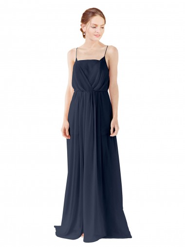 Chiffon Open Back Long Spaghetti straps A-Line Bridesmaid Dress / Evening Gowns Stockport