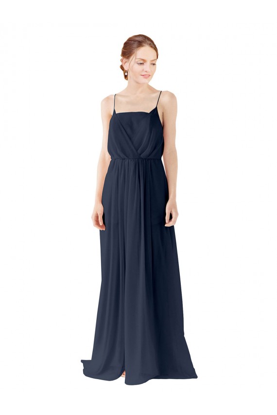 Chiffon Open Back Long Spaghetti straps A-Line Bridesmaid Dress / Evening Gowns Stockport