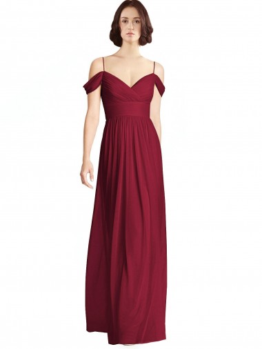 Soft Chiffon Long Off the Shoulder A-Line Bridesmaid Dresses Stockport