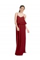 Chiffon Criss Cross Open Back Long Spaghetti Straps A-Line Bridesmaid Dress Stockport