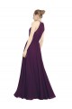 Chiffon Keyhole Back Long Halter Neck Grape A-Line Bridesmaid Dress / Evening Dress Stockport