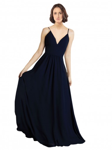 Chiffon Long V-Neck A-Line Bridesmaid Dress & Gowns Stockport