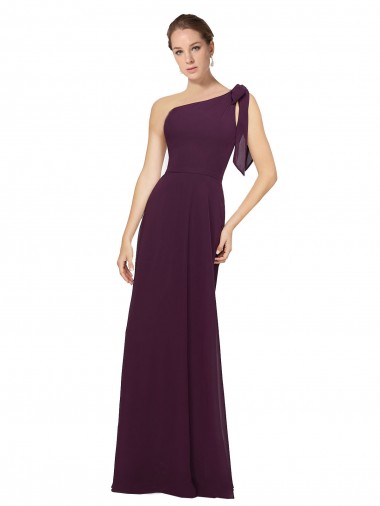 Soft Chiffon Long One Shoulder A-Line Bridesmaid Dresses Stockport