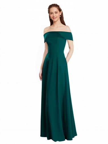 Soft Chiffon Long Off the Shoulder Hunter A-Line Bridesmaid Dress Stockport