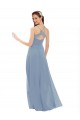 Soft Chiffon & Lace Open Back Long Spaghetti Straps A-Line Bridesmaid Dress Stockport