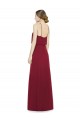 Soft Chiffon Open Back Long Halter Neck Burgundy A-Line Bridesmaid Dress Stockport