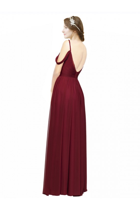 Chiffon Low Back Long Off the Shoulder A-Line Bridesmaid Dress / Evening Dress Stockport