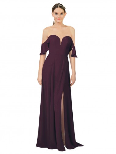 Soft Chiffon Long Sweetheart Sheath Formal Dress / Bridesmaid Dress Stockport