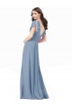 Soft Chiffon Long V-Neck A-Line Black Tie Prom Dress / Bridesmaid Dress Stockport