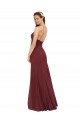 Soft Chiffon Open Back Long Halter Neck Sheath Formal Dress / Bridesmaid Dress Stockport