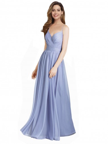 Chiffon & Lace Open Back Long Sweetheart A-Line Bridesmaid Dress / Evening Dress Stockport