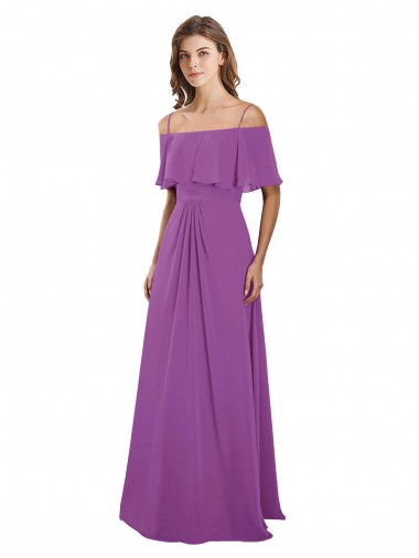 Soft Chiffon Long Off the Shoulder Dahlia A-Line Bridesmaid Dress Stockport