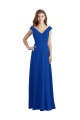 Chiffon Long V-Neck Royal Blue A-Line Bridesmaid Dress / Evening Dress Stockport