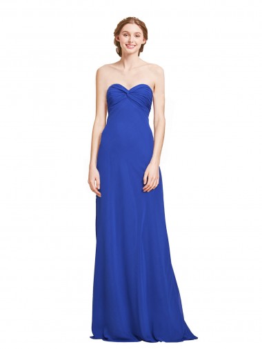 Soft Chiffon Long Sweetheart A-Line Bridesmaid Gown Stockport