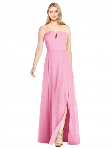 Soft Chiffon Long V-Neck Trumpet Semi Formal Evening Dress / Bridesmaid Dress Stockport