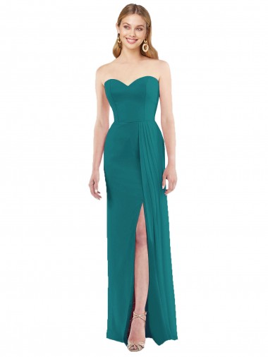 Soft Chiffon Long Sweetheart Hunter Trumpet Bridesmaid Dress Stockport
