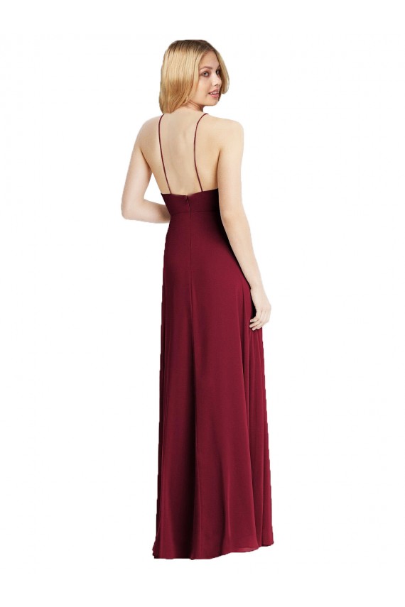Soft Chiffon Long Spaghetti Straps Dark Green A-Line Semi Formal Evening Dress / Bridesmaid Dress Stockport