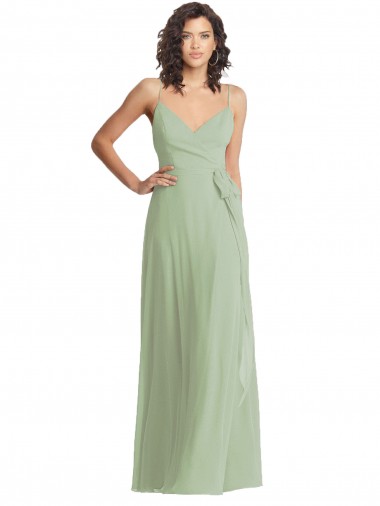 Soft Chiffon Long Spaghetti Straps Trumpet Formal Evening Gown / Bridesmaid Dress Stockport