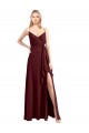 Chiffon Low Back Long Floor Length Spaghetti Straps A-Line Bridesmaid Dress Stockport