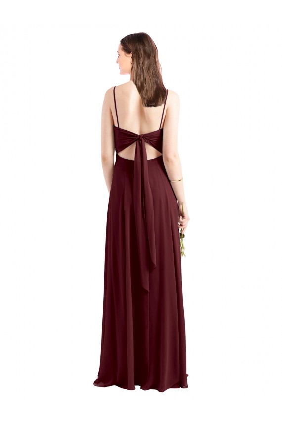 Chiffon Long Spaghetti Straps A-Line Bridesmaid Dress / Evening Dress Stockport