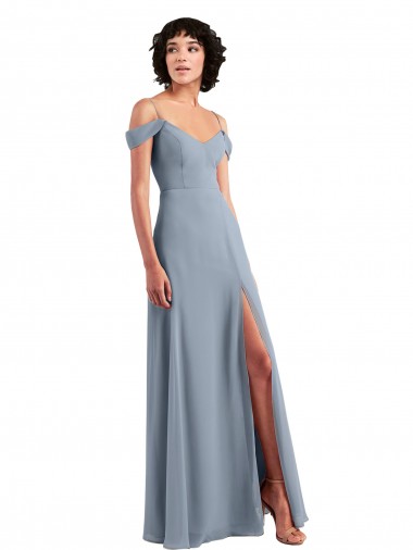 Chiffon Long Off the Shoulder A-Line Formal Dress / Bridesmaid Dress Stockport