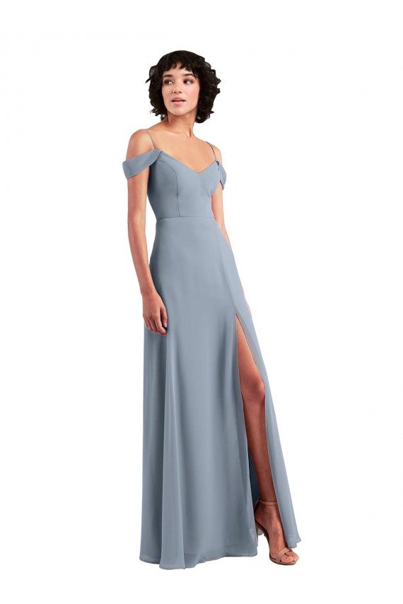 Chiffon Long Off the Shoulder A-Line Formal Dress / Bridesmaid Dress Stockport