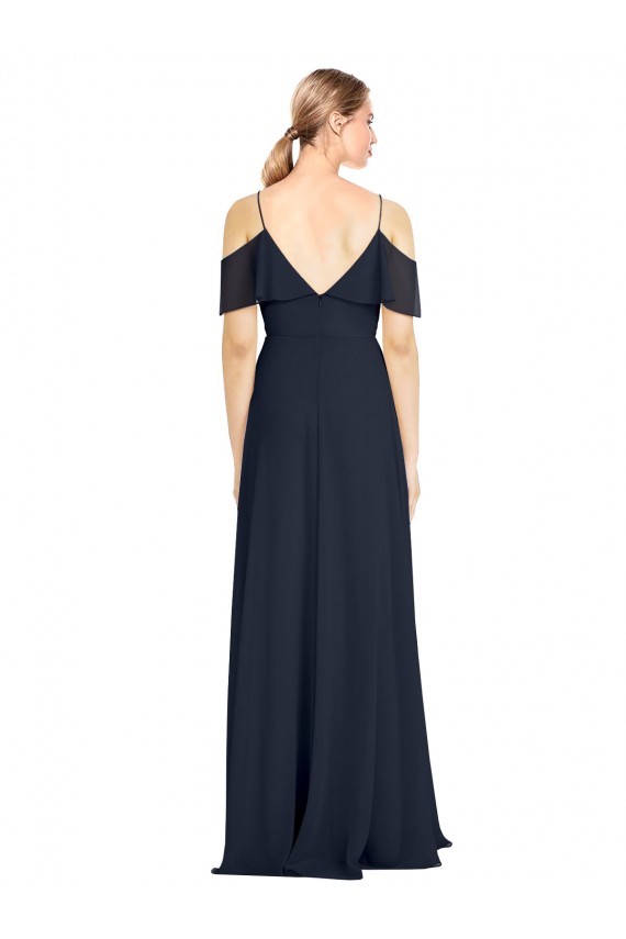 Lxue Chiffon V-Back Long Off the Shoulder A-Line Bridesmaid Dress Stockport