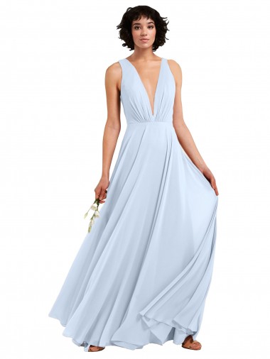 Soft Chiffon Long V-Neck A-Line Bridesmaid Dresses Stockport