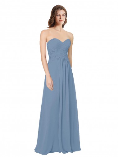 Chiffon Low Back Long Sweetheart A-Line Bridesmaid Dress / Evening Gowns Stockport