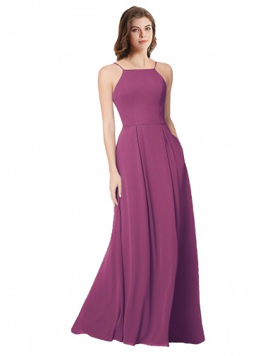 Soft Chiffon Open Back Long Strapless A-Line Bridesmaid Dress Stockport