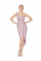 Soft Chiffon V-Back Cocktail Length One Shoulder Mermaid High Low Evening Gown / Prom Dress / Bridesmaid Dress Stockport