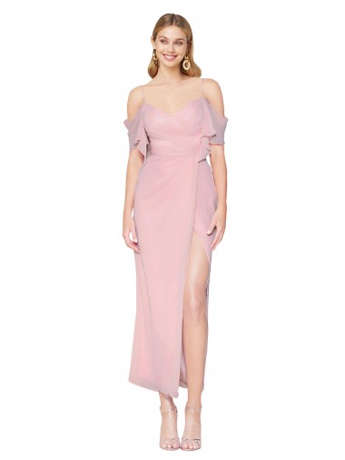 Soft Chiffon Knee Length Off the Shoulder Mermaid Formal Evening Gown / Prom Dress / Bridesmaid Dress Stockport