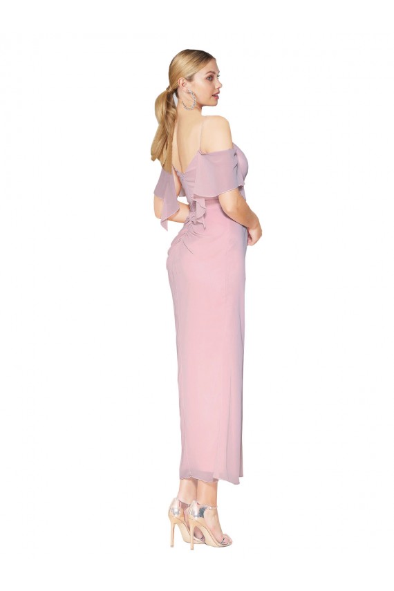 Soft Chiffon Knee Length Off the Shoulder Mermaid Formal Evening Gown / Prom Dress / Bridesmaid Dress Stockport