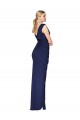 Soft Chiffon V-Back Long V-Neck Dark Navy Mermaid Formal Evening Gown / Prom Dress / Bridesmaid Dress Stockport