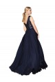 Soft Chiffon & Sequin V-Back Long V-Neck A-Line Semi Formal Evening Gown / Prom Dress / Bridesmaid Dress Stockport