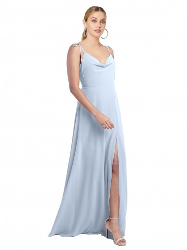 Chiffon V-Back Long Spaghetti Straps A-Line Bridesmaid Dress / Evening Gowns Stockport