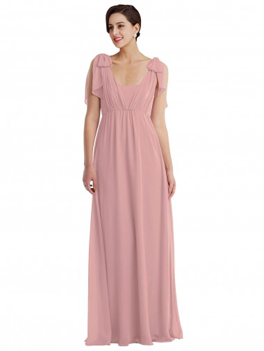 Soft Chiffon Long Halter Neck A-Line Semi Formal Evening Dress / Bridesmaid Dress Stockport