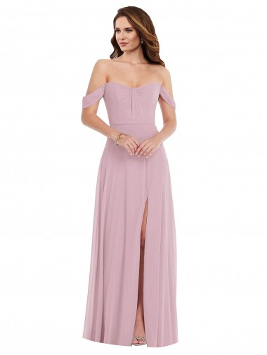 Soft Chiffon Long Sweetheart A-Line Black Tie Evening Gown / Bridesmaid Dress Stockport