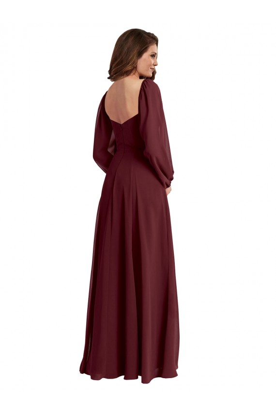 Chiffon Long Square Neck A-Line Bridesmaid Dress / Evening Dress Stockport